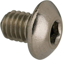 Value Collection - #10-32 UNF Hex Socket Drive, Button Screw - Grade 316 Stainless Steel, Uncoated, 1/4" Length Under Head - Americas Industrial Supply