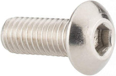 Value Collection - #10-32 UNF Hex Socket Drive, Button Screw - Grade 316 Stainless Steel, Uncoated, 1/2" Length Under Head - Americas Industrial Supply