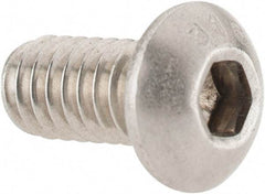 Value Collection - 1/4-20 UNC Hex Socket Drive, Button Screw - Grade 316 Stainless Steel, Uncoated, 1/2" Length Under Head - Americas Industrial Supply
