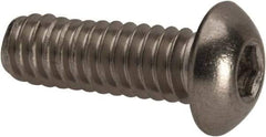 Value Collection - 1/4-20 UNC Hex Socket Drive, Button Screw - Grade 316 Stainless Steel, Uncoated, 3/4" Length Under Head - Americas Industrial Supply