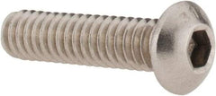 Value Collection - 1/4-20 UNC Hex Socket Drive, Button Screw - Grade 316 Stainless Steel, Uncoated, 1" Length Under Head - Americas Industrial Supply
