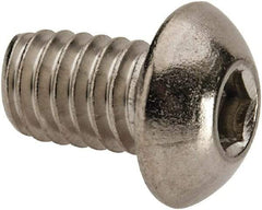 Value Collection - 5/16-18 UNC Hex Socket Drive, Button Screw - Grade 316 Stainless Steel, Uncoated, 1/2" Length Under Head - Americas Industrial Supply
