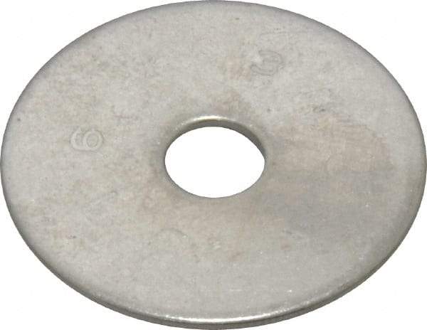 Value Collection - 1/4" Screw, Grade 316 Stainless Steel Fender Flat Washer - 1/4" ID x 1-1/4" OD, 0.057" Thick, Plain Finish - Americas Industrial Supply