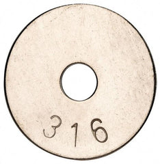 Value Collection - 5/16" Screw, Grade 316 Stainless Steel Fender Flat Washer - 0.336" ID x 1-1/2" OD, 0.069" Thick, Plain Finish - Americas Industrial Supply