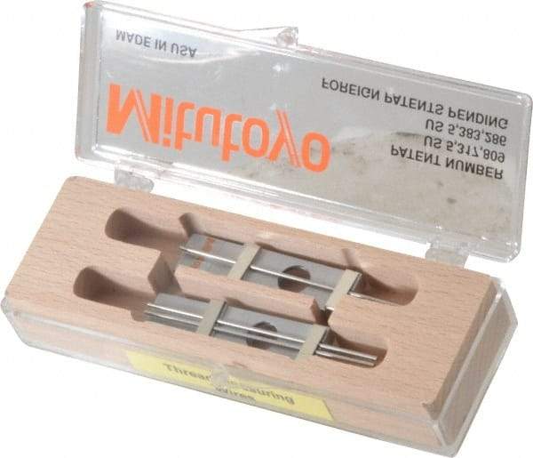 Mitutoyo - 16 TPI, 0.06 Inch Pitch, 2-1/4 Inch Long, Thread Pitch Diameter Measuring Wire - 0.0361 Inch Nominal Best Wire Diameter, 0.0563 Inch Nominal Constant, 3 Pieces - Americas Industrial Supply