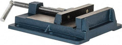 Interstate - 5-1/2" Jaw Opening Capacity x 1-7/64" Throat Depth, Horizontal Drill Press Vise - 6" Wide x 1-7/64" High Jaw, Stationary Base, Standard Speed, 10.86" OAL x 2.4" Overall Height, Cast Iron - Americas Industrial Supply