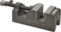 Palmgren - 1-1/2" Jaw Opening Capacity x 1" Throat Depth, Horizontal Drill Press Vise - 1-1/2" Wide Jaw, Stationary Base, Standard Speed, 5-1/8" OAL x 1-13/16" Overall Height, Cast Iron - Americas Industrial Supply