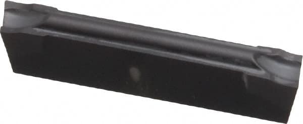 Kennametal - A4C3 CF KC5025 Grade, 0.1201" Cutting Width, Carbide Cutoff Insert - 10° Right Hand Lead Angle, 0.0079" Cnr Rad, TiAlN Coated - Americas Industrial Supply
