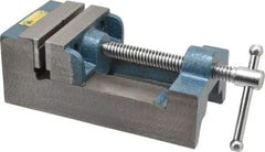 Interstate - 3-5/16" Jaw Opening Capacity x 1-7/64" Throat Depth, Horizontal Drill Press Vise - 3-1/2" Wide x 1.1" High Jaw, Stationary Base, Standard Speed, 8-1/2" OAL x 2-3/4" Overall Height, Cast Iron - Americas Industrial Supply