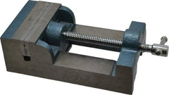 Interstate - 3-3/4" Jaw Opening Capacity x 1-13/64" Throat Depth, Horizontal Drill Press Vise - 4-1/2" Wide x 1.2" High Jaw, Stationary Base, Standard Speed, 10-1/4" OAL x 3" Overall Height, Cast Iron - Americas Industrial Supply