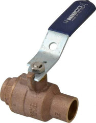 NIBCO - 3/4" Pipe, Full Port, Bronze Standard Ball Valve - 2 Piece, Inline - One Way Flow, Soldered x Soldered Ends, Lever Handle, 600 WOG, 150 WSP - Americas Industrial Supply