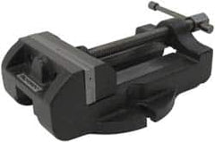 Palmgren - 6" Jaw Width, 6" Jaw Opening Capacity, Horizontal Stationary Machine Vise - Manual Operation, 1 Station, 14-1/2" Long x 3-7/8" High x 2" Deep, 2" Jaw Height, 30,000 psi Max Clamp Force, Cast Iron - Americas Industrial Supply