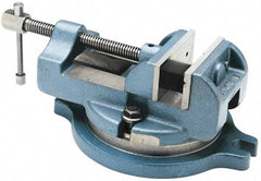 Palmgren - 4" Jaw Width, 4" Jaw Opening Capacity, Horizontal Swivel Machine Vise - Manual Operation, 1 Station, 11-3/4" Long x 4-3/4" High x 1-3/4" Deep, 1-3/4" Jaw Height, 30,000 psi Max Clamp Force, Cast Iron - Americas Industrial Supply