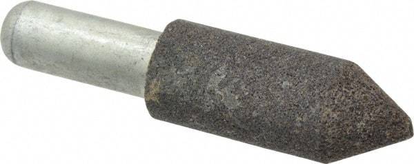 Grier Abrasives - 3/4" Diam 80 Grit 60° Included Angle Center Lap - Aluminum Oxide, Medium Grade, Extra Hard Density, Shank Mounted - Americas Industrial Supply