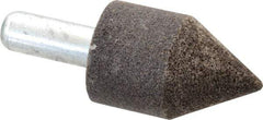 Grier Abrasives - 1-1/4" Diam 80 Grit 60° Included Angle Center Lap - Aluminum Oxide, Medium Grade, Extra Hard Density, Shank Mounted - Americas Industrial Supply