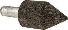Grier Abrasives - 1-1/4" Diam 150 Grit 60° Included Angle Center Lap - Aluminum Oxide, Very Fine Grade, Extra Hard Density, Shank Mounted - Americas Industrial Supply