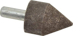 Grier Abrasives - 1-1/2" Diam 80 Grit 60° Included Angle Center Lap - Aluminum Oxide, Medium Grade, Extra Hard Density, Shank Mounted - Americas Industrial Supply