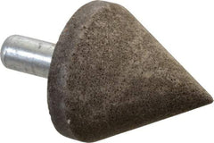 Grier Abrasives - 2" Diam 150 Grit 60° Included Angle Center Lap - Aluminum Oxide, Very Fine Grade, Extra Hard Density, Shank Mounted - Americas Industrial Supply