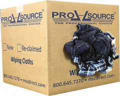 PRO-SOURCE - Reclaimed Cotton Polishing and Dust Cloths - Assorted Colors, Flannel, Low Lint, 10 Lbs. at 3 to 4 per Pound, Box - Americas Industrial Supply