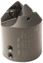 Kennametal - 16 to 18mm Diam, Hydraulic Chuck, 39.6mm Body Shank Diam, 45° Combo Chamfer and Countersink Drill - 18mm Drill Shank Diam, 3.42807R001 Insert, 80.5mm OAL - Americas Industrial Supply