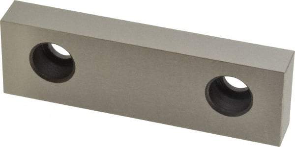 Kurt - 4" Wide x 1.235" High x 35/64" Thick, Flat/No Step Vise Jaw - Hard, Steel, Fixed Jaw, Compatible with 4" Vises - Americas Industrial Supply