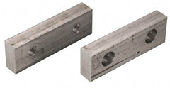Snap Jaws - 6" Wide x 2-3/4" High x 1" Thick, Flat/No Step Vise Jaw - Soft, Steel, Fixed Jaw, Compatible with 6" Vises - Americas Industrial Supply