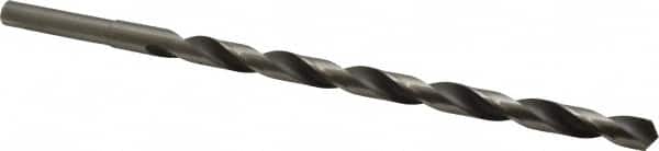 Michigan Drill - 35/64" Drill, 118° Point, High Speed Steel Silver Deming & Reduced Shank Drill Bit - Oxide Finish, 12" OAL, Straight Shank, 9" Flute Length, Right Hand Cut, Standard Point, Spiral Flute, Regular Spiral - Americas Industrial Supply