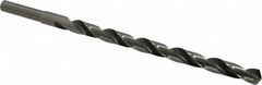 Michigan Drill - 9/16" Drill, 118° Point, High Speed Steel Silver Deming & Reduced Shank Drill Bit - Oxide Finish, 12" OAL, Straight Shank, 9" Flute Length, Right Hand Cut, Standard Point, Spiral Flute, Regular Spiral - Americas Industrial Supply