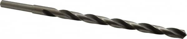 Michigan Drill - 19/32" Drill, 118° Point, High Speed Steel Silver Deming & Reduced Shank Drill Bit - Oxide Finish, 12" OAL, Straight Shank, 9" Flute Length, Right Hand Cut, Standard Point, Spiral Flute, Regular Spiral - Americas Industrial Supply