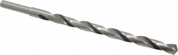Michigan Drill - 39/64" Drill, 118° Point, High Speed Steel Silver Deming & Reduced Shank Drill Bit - Oxide Finish, 12" OAL, Straight Shank, 9" Flute Length, Right Hand Cut, Standard Point, Spiral Flute, Regular Spiral - Americas Industrial Supply