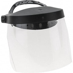 PRO-SAFE - Thermoplastic Black Pinlock Adjustment, Face Shield & Headgear Set - 13-1/2" Wide x 8" High x 0.04" Thick, Uncoated, Clear Window - Americas Industrial Supply