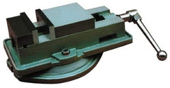 Interstate - 4" Jaw Width, 3-7/8" Jaw Opening Capacity, Horizontal Swivel Machine Vise - Manual Operation, 4,496 Lb Capacity, 1 Station, 12.97" Long x 3.7" High x 1-13/64" Deep, 1-1/8" Jaw Height, Cast Iron - Americas Industrial Supply