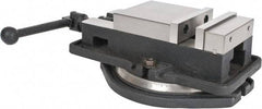 Interstate - 5" Jaw Width, 4-19/32" Jaw Opening Capacity, Horizontal Swivel Machine Vise - Manual Operation, 4,945 Lb Capacity, 1 Station, 14.3" Long x 3.95" High x 1-11/32" Deep, 0.98" Jaw Height, Cast Iron - Americas Industrial Supply