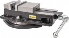 Interstate - 6" Jaw Width, 7-1/2" Jaw Opening Capacity, Horizontal Swivel Machine Vise - Manual Operation, 5,620 Lb Capacity, 1 Station, 17.3" Long x 4.72" High x 1-1/2" Deep, 1-1/2" Jaw Height, Cast Iron - Americas Industrial Supply