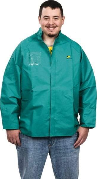 OnGuard - Size L, Green, Chemical, Rain, Flame Resistant/Retardant Jacket - 54" Chest, 1 Pocket - Americas Industrial Supply