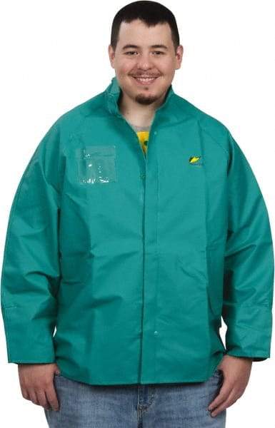OnGuard - Size XL, Green, Chemical, Rain, Flame Resistant/Retardant Jacket - 58" Chest, 1 Pocket - Americas Industrial Supply