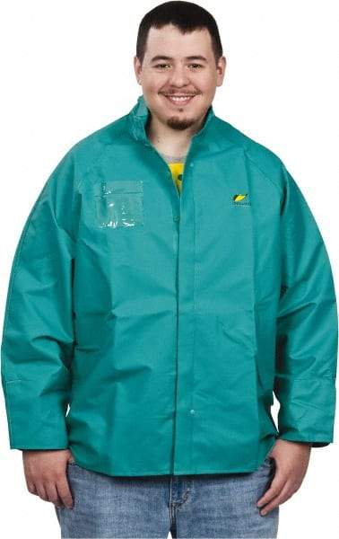 OnGuard - Size 2XL, Green, Chemical, Rain, Flame Resistant/Retardant Jacket - 62" Chest, 1 Pocket - Americas Industrial Supply