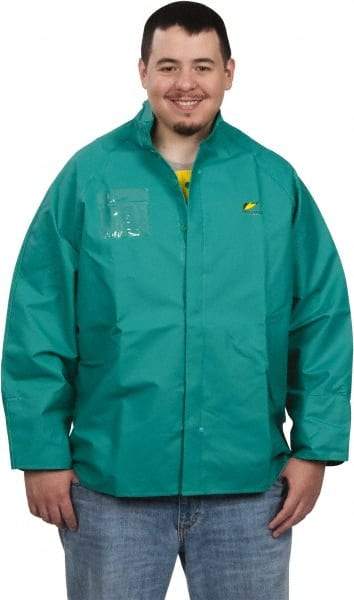 OnGuard - Size 3XL, Green, Chemical, Rain, Flame Resistant/Retardant Jacket - 66" Chest, 1 Pocket - Americas Industrial Supply