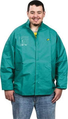 OnGuard - Size 4XL, Green, Chemical, Rain, Flame Resistant/Retardant Jacket - 70" Chest, 1 Pocket - Americas Industrial Supply