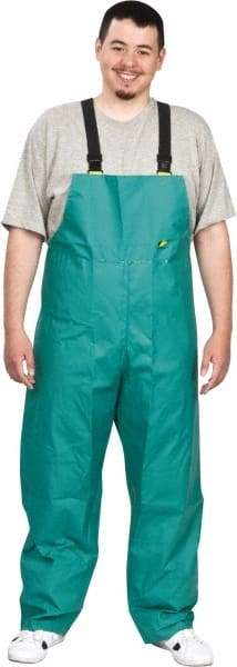 OnGuard - Size L, Green, Chemical Bib Overall - 1 Pocket, Open Ankle, Open Wrist - Americas Industrial Supply