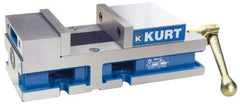 Kurt - 6" Jaw Width, 4" Jaw Opening Capacity, Horizontal Stationary Machine Vise - Manual Operation, 6,356 Lb Capacity, 1 Station, 14.88" Long x 4.6720" High x 1-31/64" Deep, 1.735" Jaw Height, 80 Lb Max Clamp Force - Americas Industrial Supply