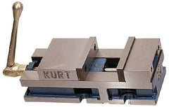 Kurt - 6" Jaw Width, 6" Jaw Opening Capacity, Horizontal Stationary Machine Vise - Air Operation, 5,000 Lb Capacity, 1 Station, 17" Long x 4.6720" High x 1-31/64" Deep, 1.735" Jaw Height, 100 psi Max Clamp Force - Americas Industrial Supply