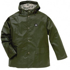 Helly Hansen - Size M, Army Green, Rain Jacket - 38-40" Chest, 2 Pockets - Americas Industrial Supply