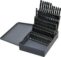 Cleveland - 1 to 5.9mm, 118° Point, Oxide Finish, High Speed Steel Jobber Length Drill Bit Set - Americas Industrial Supply