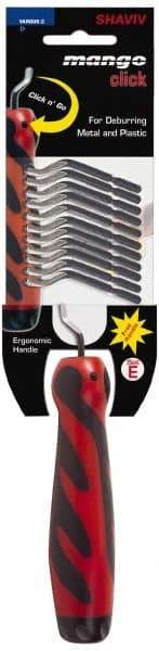 Shaviv - 13 Piece High Speed Steel Blade Hand Deburring Tool Set - E100 Blades, For Hole Edge, Straight Edge - Americas Industrial Supply