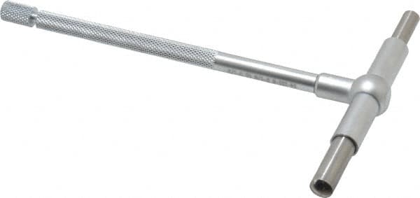SPI - 2-1/8 to 3-1/2 Inch, 5-7/8 Inch Overall Length, Telescoping Gage - 5 Inch Long Handle, Hardened Tool Steel, Satin Chrome Finish - Americas Industrial Supply