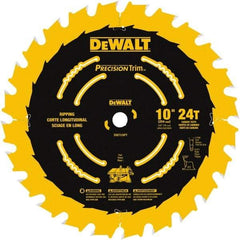 DeWALT - 10" Diam, 5/8" Arbor Hole Diam, 24 Tooth Wet & Dry Cut Saw Blade - Carbide-Tipped, Ripping Action, Standard Round Arbor - Americas Industrial Supply