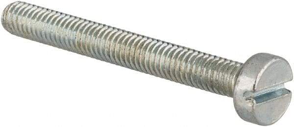 Value Collection - M3x0.50, 25mm Length Under Head Slotted Drive Machine Screw - Cheese Head, Grade 4.8 Steel, Zinc-Plated Finish, Without Washer - Americas Industrial Supply