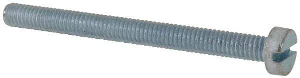 Value Collection - M4x0.70, 45mm Length Under Head Slotted Drive Machine Screw - Cheese Head, Grade 4.8 Steel, Zinc-Plated Finish, Without Washer - Americas Industrial Supply