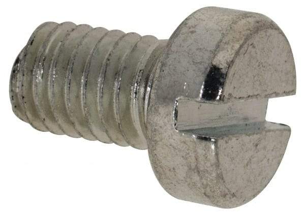 Value Collection - M5x0.80, 8mm Length Under Head Slotted Drive Machine Screw - Cheese Head, Grade 4.8 Steel, Zinc-Plated Finish, Without Washer - Americas Industrial Supply